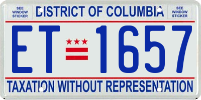 DC license plate ET1657