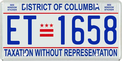 DC license plate ET1658