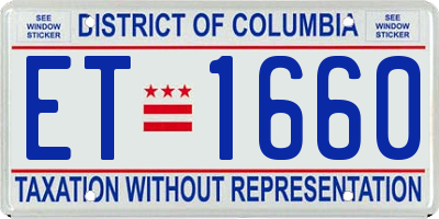 DC license plate ET1660