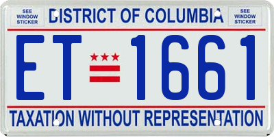 DC license plate ET1661