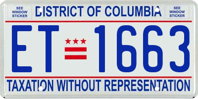 DC license plate ET1663