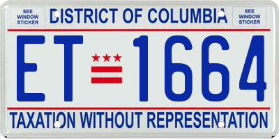 DC license plate ET1664