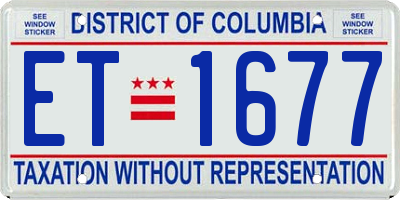 DC license plate ET1677