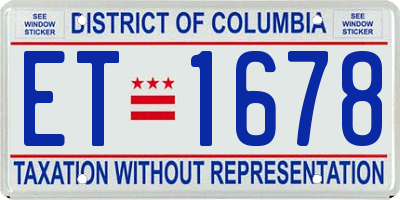 DC license plate ET1678