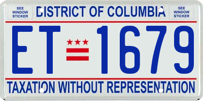 DC license plate ET1679