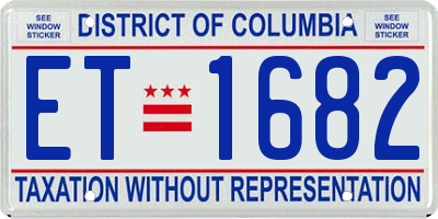 DC license plate ET1682