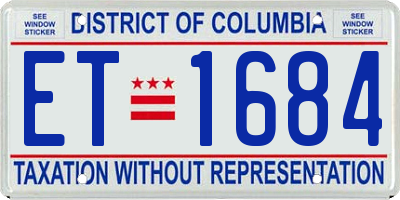 DC license plate ET1684