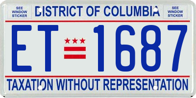 DC license plate ET1687