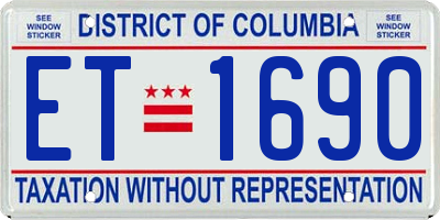 DC license plate ET1690
