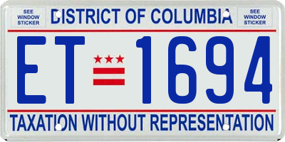 DC license plate ET1694