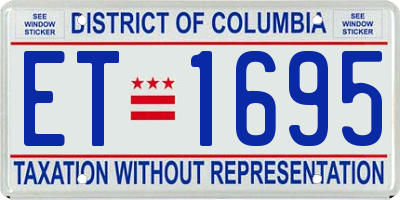 DC license plate ET1695
