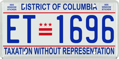 DC license plate ET1696