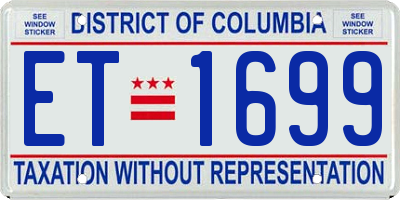 DC license plate ET1699