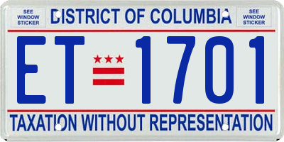 DC license plate ET1701
