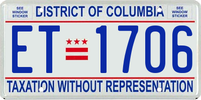 DC license plate ET1706