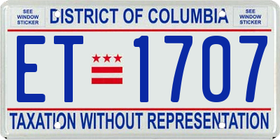 DC license plate ET1707