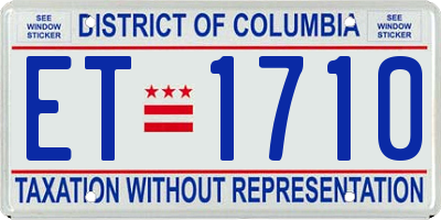 DC license plate ET1710