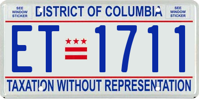 DC license plate ET1711