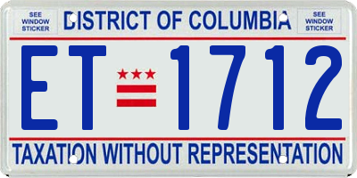 DC license plate ET1712
