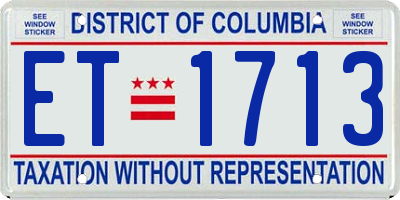 DC license plate ET1713