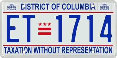 DC license plate ET1714