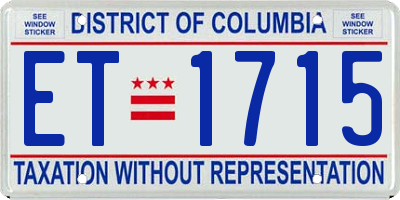 DC license plate ET1715