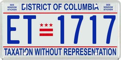 DC license plate ET1717