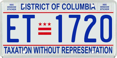 DC license plate ET1720