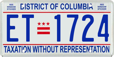 DC license plate ET1724