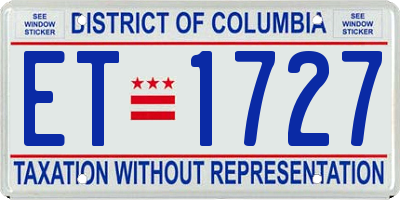 DC license plate ET1727