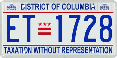 DC license plate ET1728