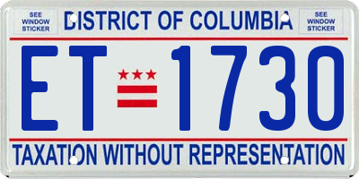 DC license plate ET1730
