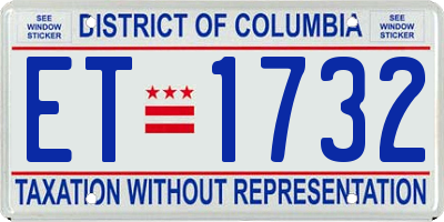 DC license plate ET1732