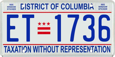DC license plate ET1736