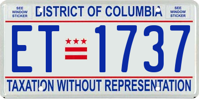 DC license plate ET1737