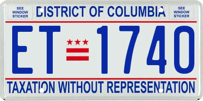 DC license plate ET1740