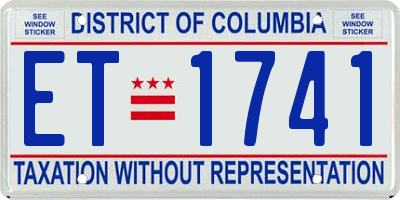 DC license plate ET1741