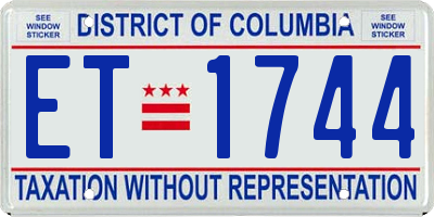 DC license plate ET1744