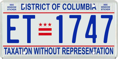 DC license plate ET1747