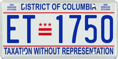 DC license plate ET1750
