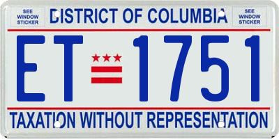 DC license plate ET1751