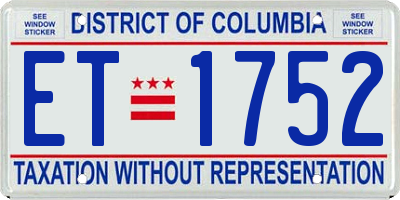 DC license plate ET1752