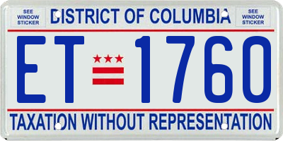 DC license plate ET1760