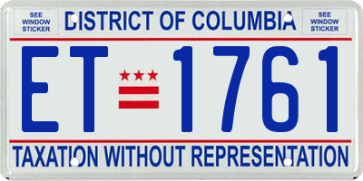 DC license plate ET1761