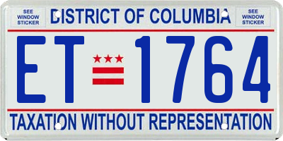 DC license plate ET1764