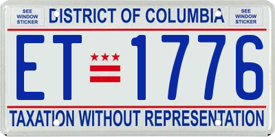 DC license plate ET1776