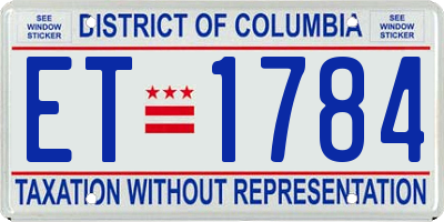 DC license plate ET1784