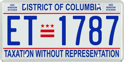 DC license plate ET1787
