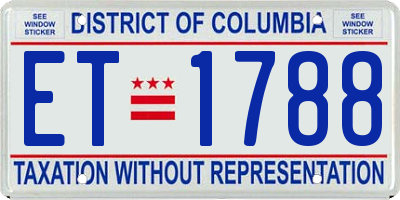 DC license plate ET1788