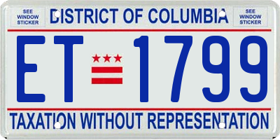 DC license plate ET1799